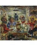 DAVID BURLIUK RUSSIAN 18821967 Tea Party with Samovar