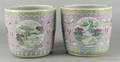 Pair of Chinese export porcelain famille rose planters late 19th c