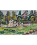 DAVID BURLIUK RUSSIAN 18821967 Hippocamp Fountain Long Island