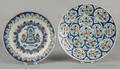 Two Dutch delft polychrome chargers 18th c