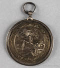 German engraved bronze birth and baptismal medal dated