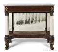 Classical mahogany marble top pier table ca 1820