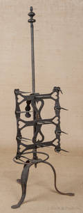 Wrought iron adjustable bird spit 18th c