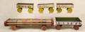 Three tin litho alphabet wagons