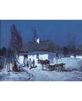 STEPAN FEDOROVICH KOLESNIKOFF RUSSIAN 18791955 Nighttime in the Village