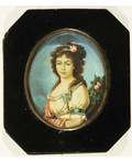 A PORTRAIT MINIATURE OF A WOMAN 18TH19TH CENTURY painted on ivory