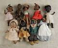 Nine black Americana dolls