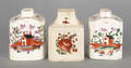 Three English creamware tea caddies