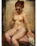GRIGORY GLUCKMANN RUSSIAN 18981973 Seated Nude with a Black Ribbon in her Hair