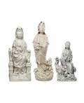 A GROUP OF THREE BLANCDECHINE FIGURES OF GUANYIN