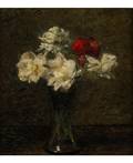 ATTRIBUTED TO IGNACE HENRI FANTINLATOUR FRENCH 18361904 A Red Rose Amid the White