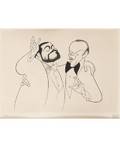 AL HIRSCHFELD AMERICAN 19032003 Pavarotti and Sinatra