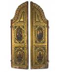 A PAIR OF GREEK ROYAL DOORS WITH ANNUNCIATION SCENE CIRCA 1700