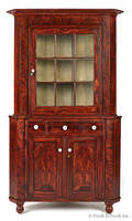 York County Pennsylvania painted twopart corner cupboard by Rupp 19th c