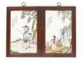 Two Chinese Figural Porcelain Plaques