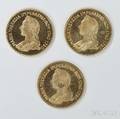 Three Austrian Maria Theresa Gold Medallions