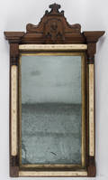 Victorian carved walnut mirror