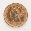 1900 5 Liberty Head Gold Coin