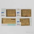 Three Massachusetts Bay Notes and a Continental Congress United States Lottery Ticket