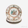 Four Armorial Export Porcelain Plates
