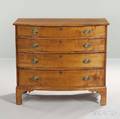 Tiger Maple Bowfront Chest of Drawers