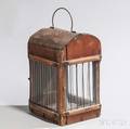 Early Redstained Wooden Lantern