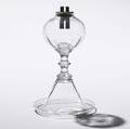 Colorless Freeblown Globe Petticoat Whale Oil Lamp