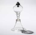 Colorless Freeblown Globe Petticoat Whale Oil Lamp
