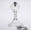 Colorless Freeblown Globe Petticoat Whale Oil Lamp