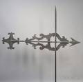 Large Molded Sheet Copper Bannerette with Arrow Weathervane