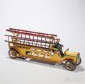 Yellowpainted Tin Ladder Truck Toy