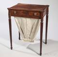 Federal Carved Mahogany and Mahogany Veneer Worktable