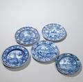 Five Staffordshire Historical Blue Transferdecorated Plates