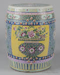 Chinese porcelain garden seat with a turquoise ground