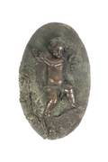Bronze Figural Oval Sculptural Plaque wCherub