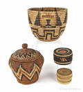Three West Coast lidded baskets