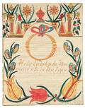 Watercolor and Pen and Ink Fraktur for Lydia Rebecca Waters b 1853