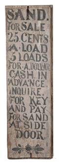 Painted SAND FOR SALE Trade Sign