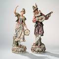 Pair of Royal Dux Ceramic Musicians