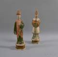 Two Mingstyle Polychrome Pottery Figures