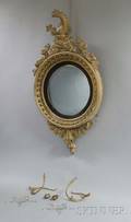 Classical Carved and Giltgesso Girandole Mirror
