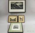 Four Framed Photographs and Etchings of the White Mountains