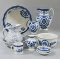 Two Blue and White Ceramic Chamber Sets