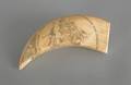 Three scrimshaw whale teeth