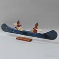 Carved and Painted Canoe Whirligig
