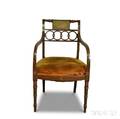 Regencystyle Paintdecorated Mahogany Armchair