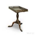 Queen Annestyle Mahogany Tea Table with Pierced Gallery