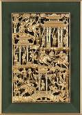 Chinese carved and gilded relief plaque