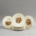Set of Thirteen Wedgwood Brown University Plates