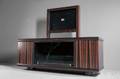 Custom Woodmeister Media and Fireplace Console with Wall Shelves